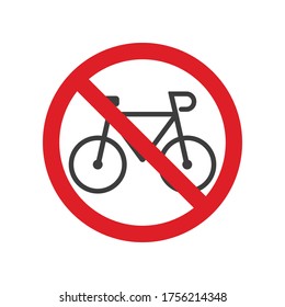 Sign no bicycle icon isolated on white background. Vector illustration. Eps 10.