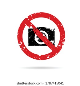 signo de ausencia de ilustración de diseño de color de cámara en blanco