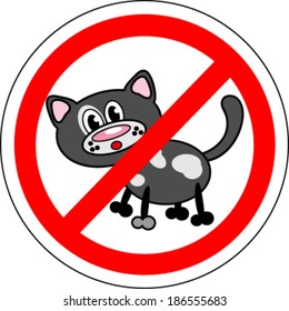 Sign no cats. Fully editable vector.