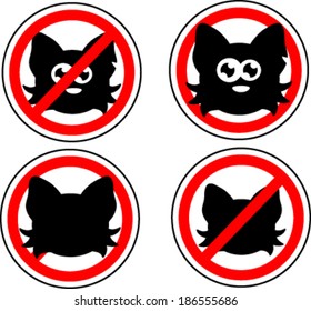 Sign no cats. Fully editable vector.