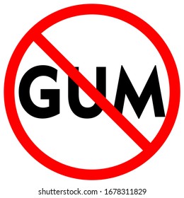 Sign No Chewing Gum Vector Isolated On White Background