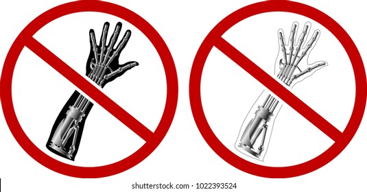 sign no cyborg. second variant. vector illustration