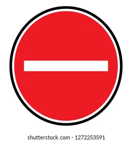Sign no entry, symbol red vector, icon isolated on a white background