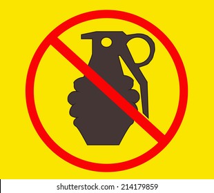 Sign no grenade vector illustration