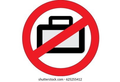 Sign for no hand luggage in the plain.