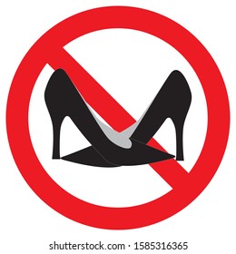 Sign no high heels vector