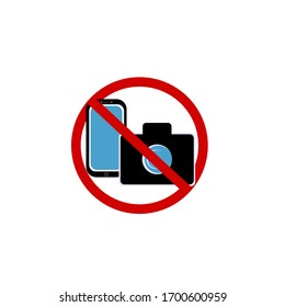 sign no phone and camera. vector icon and symbol