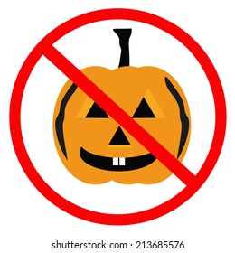 Sign no pumpkin halloween vector illustration