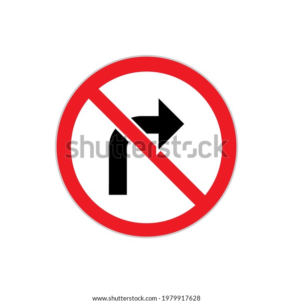 Sign of No Right\
Turn. Roadsign Symbol - Vector, Sign Applied to Design,\
Presentation, Website or Apps\
Elements.