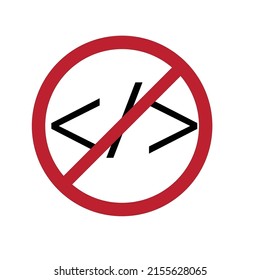 The Sign Of No Script Coding - Computer Technology Illustration , Command Prompt Vector - Icon 