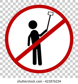 Sign No Selfie at transparent effect background
