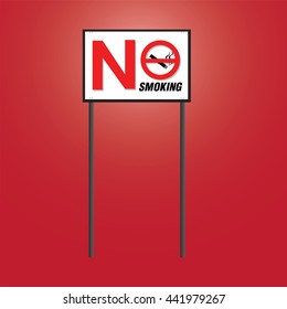 Sign for "No Smoking" board vector icon