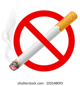 The sign no smoking. Illustration on white background