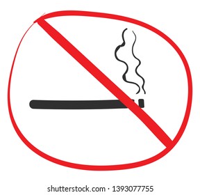A sign of no smoking image vector color drawing or illustration
