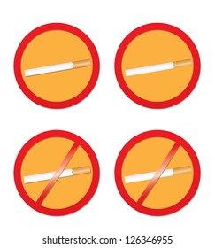 The sign - no smoking and smoking. Vector