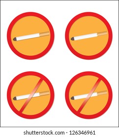 The sign - no smoking and smoking. Vector