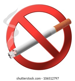 The sign no smoking. Vector illustration on white background