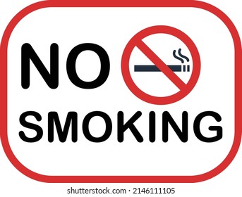 Sign with No Smoking words. Vector Illustrator. 
