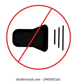 sign no sound speaker. no sound. speaker sign icon.