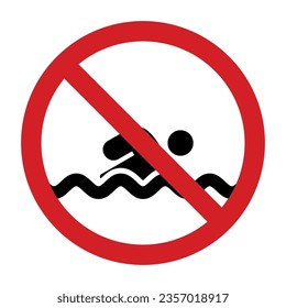 sign no swimming ,logo icon symbol vector