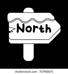 sign north pole flat icon