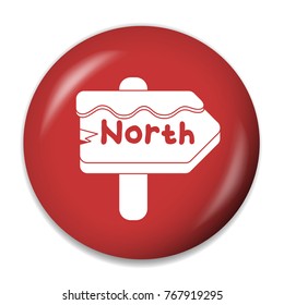 sign north pole flat icon