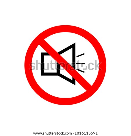 Sign not allowed to make noise. Silent mode. Sticker. Vector illustration