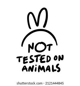 Sign: Not tested on animals. Rabbit with ears.