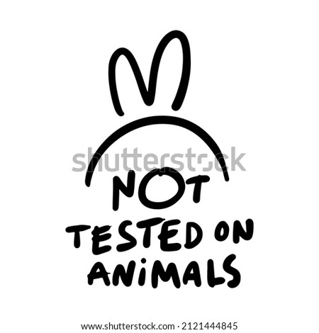 Sign: Not tested on animals. Rabbit with ears.