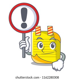 With sign note paper character cartoon