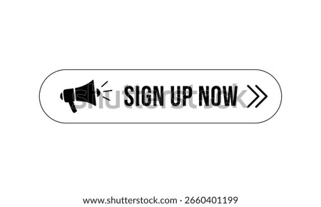 Sign up now with arrow button illustration