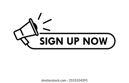 Sign up now design logo template illustration