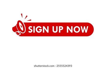 Sign up now design logo template illustration