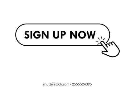 Sign up now design logo template illustration