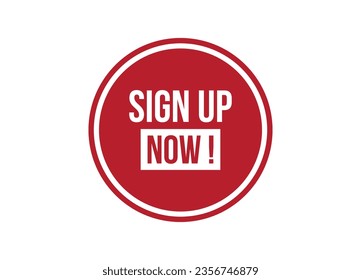 sign up now red banner design vector illustration