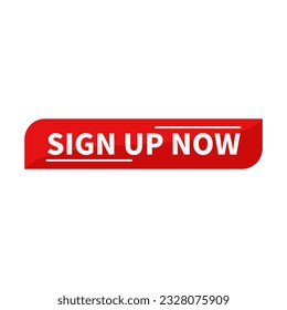 Sign Up Now In Red Color Rectangle Shape With White Line For Advertisement Business

