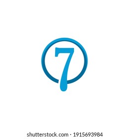 signo del diseño de la ilustración del icono vectorial del logotipo número 7 