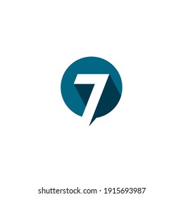 sign of number 7 logo vector icon illustration design 