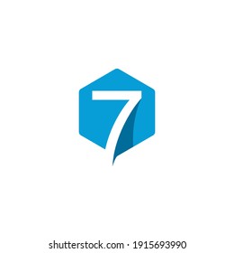 sign of number 7 logo vector icon illustration design 