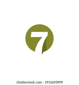 sign of number 7 logo vector icon illustration design 