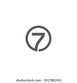 signo del diseño de la ilustración del icono vectorial del logotipo número 7 