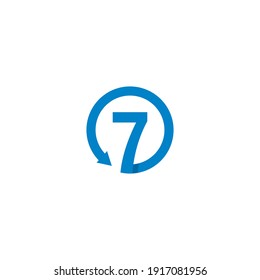 signo del diseño de la ilustración del icono vectorial del logotipo número 7 