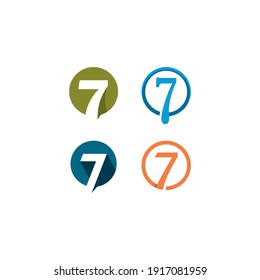 signo del diseño de la ilustración del icono vectorial del logotipo número 7 