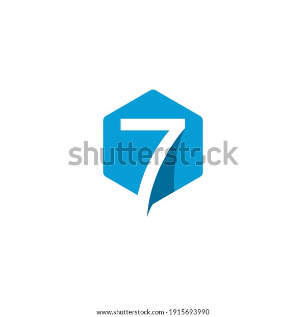 Sign Number 7 Logo Vector Icon Stock Vector (Royalty Free) 1915693990