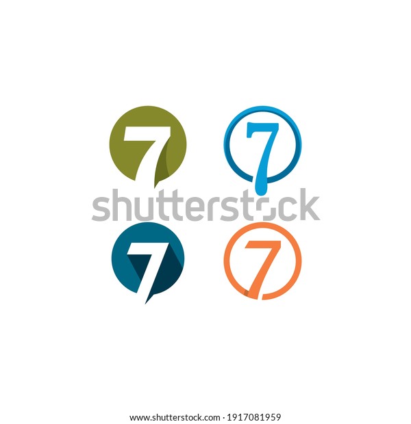 Sign Number 7 Logo Vector Icon Stock Vector (Royalty Free) 1917081959