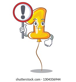 With sign number one balloon in cartoon shape