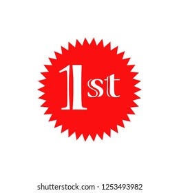sign number one first circular star icon isolated sticker badge logo design elements