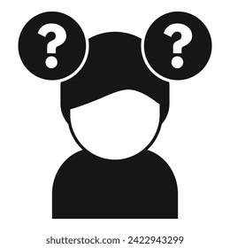 Sign object icon simple vector. Thinking choice. Ambiguity test person