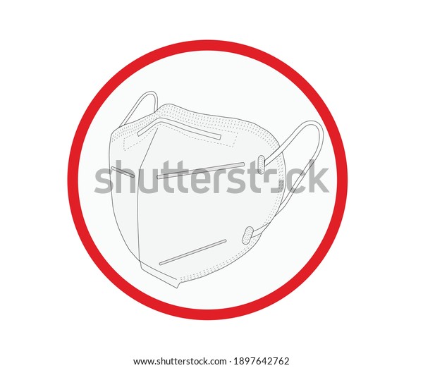 Sign Obligatory Wearing Mask Kn95 Stay Stock Vector (Royalty Free