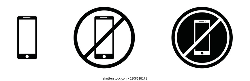 Sign off the phone or o cell phone icon vector. Do not use your mobile phone sign symbol illustration. No phone or smartphone silhouette